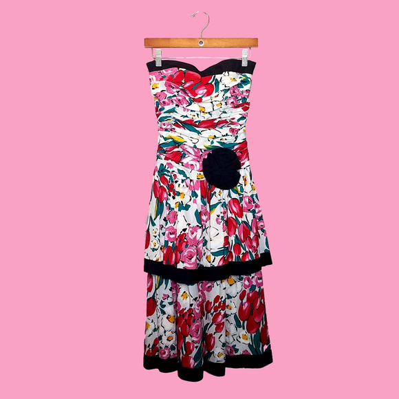 Robbie Bee Dresses & Skirts - Fun 80s Semi-Formal Floral Dress